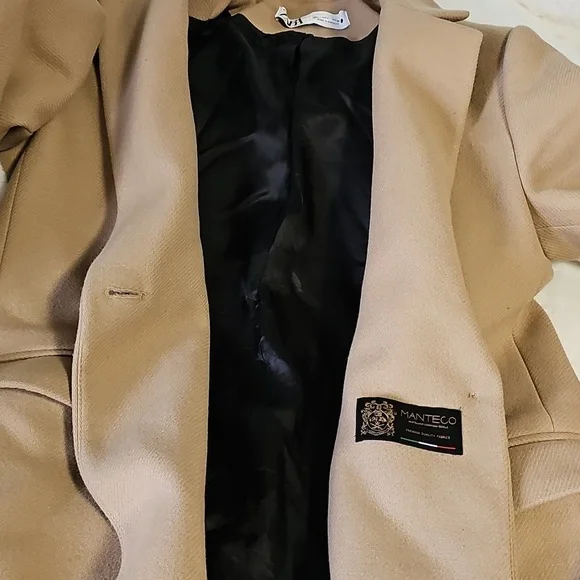 ZARA WOOL COAT MANTECO LIGHT TAN - Picture 12 of 12